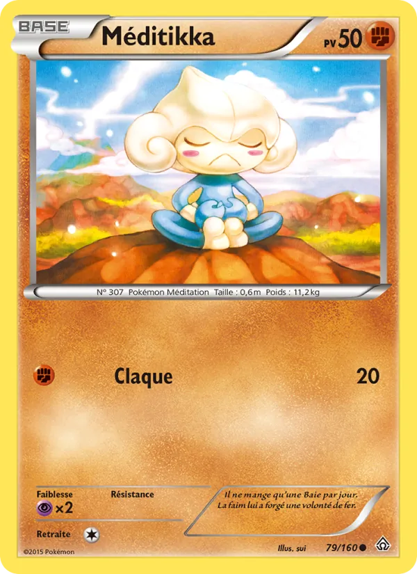 Carte Pokémon Méditikka 79/160 de l'extension Primo-Choc