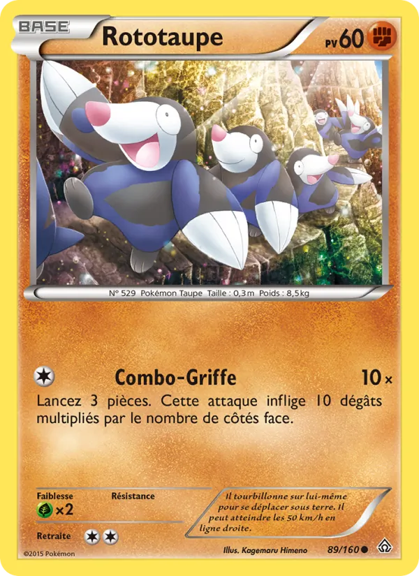 Carte Pokémon Rototaupe 89/160 de l'extension Primo-Choc