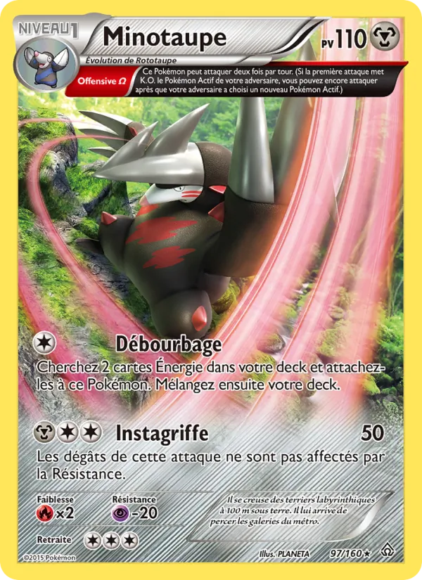 Carte Pokémon Minotaupe 97/160 de l'extension Primo-Choc