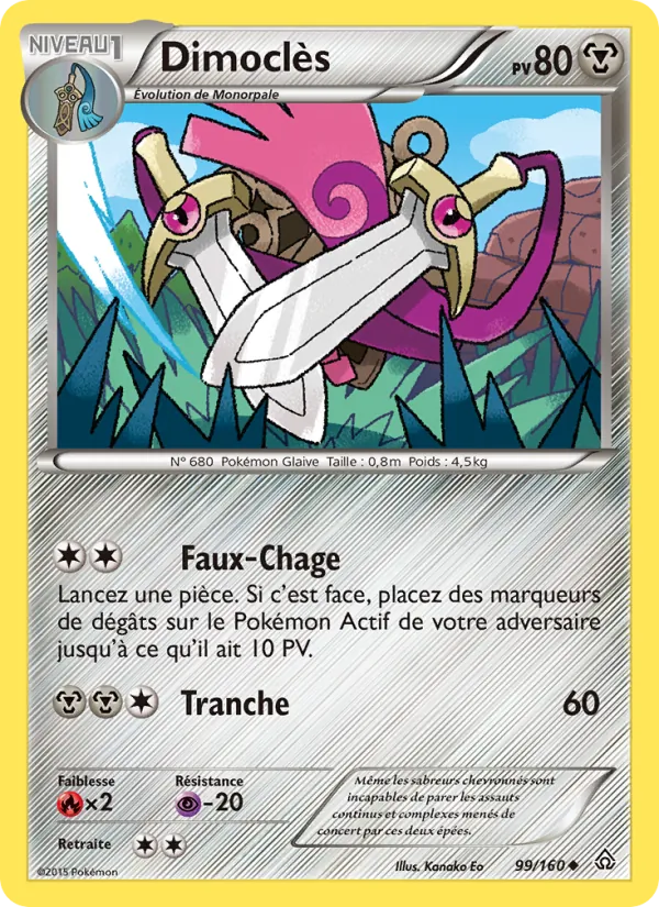 Carte Pokémon Dimoclès 99/160 de l'extension Primo-Choc