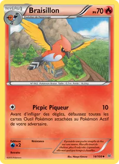 Carte Pokémon Braisillon 14 — Ciel Rugissant