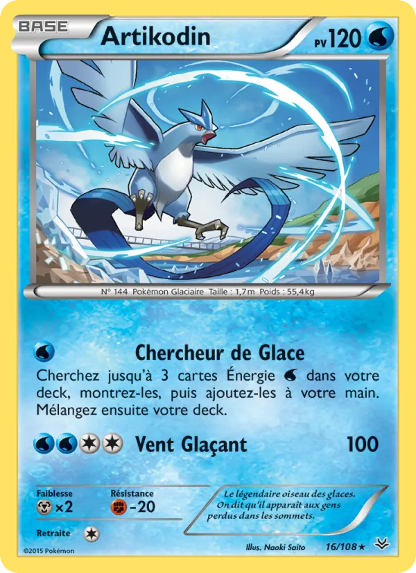 Carte Pokémon Artikodin 16/108 de l'extension Ciel Rugissant