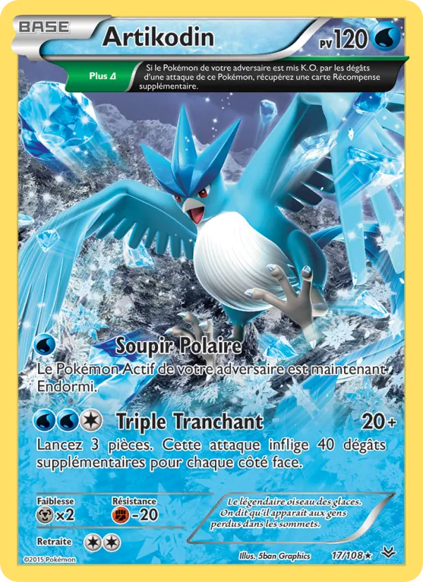Carte Pokémon Artikodin 17/108 de l'extension Ciel Rugissant