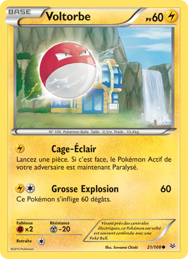 Carte Pokémon Voltorbe 21/108 de l'extension Ciel Rugissant
