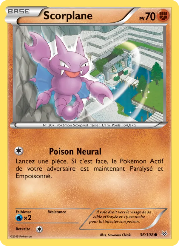 Carte Pokémon Scorplane 36/108 de l'extension Ciel Rugissant