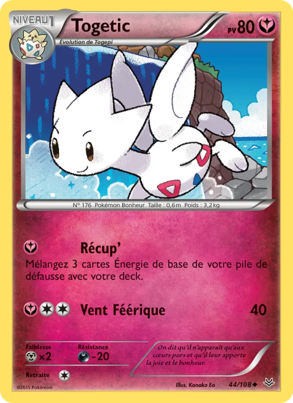 Carte Pokémon Togetic 44/108 de l'extension Ciel Rugissant