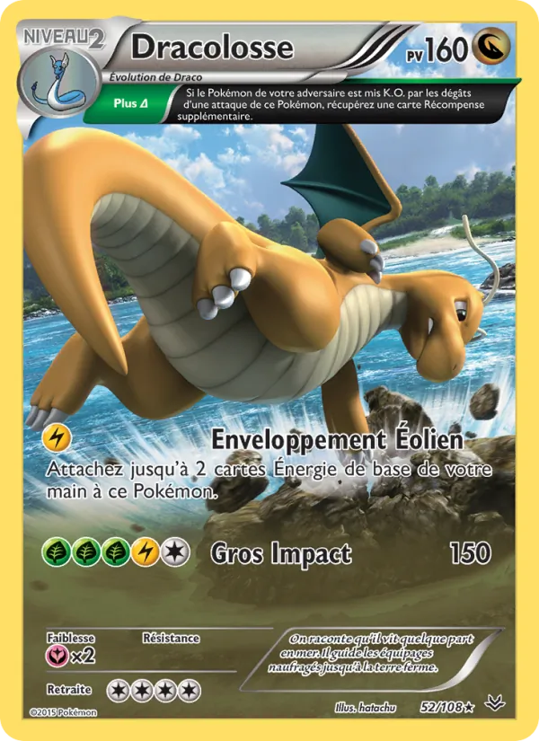 Carte Pokémon Dracolosse 52/108 de l'extension Ciel Rugissant