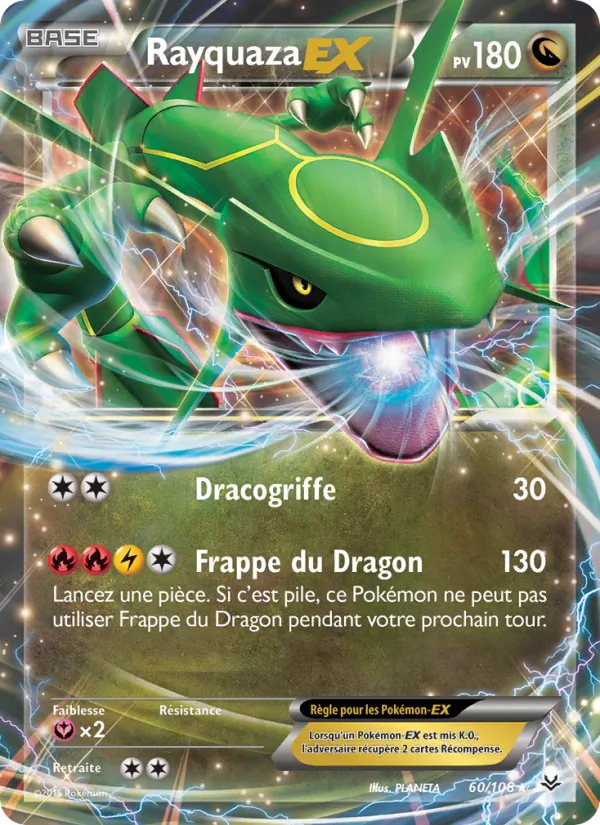 Carte Pokémon Rayquaza EX 60/108 de l'extension Ciel Rugissant