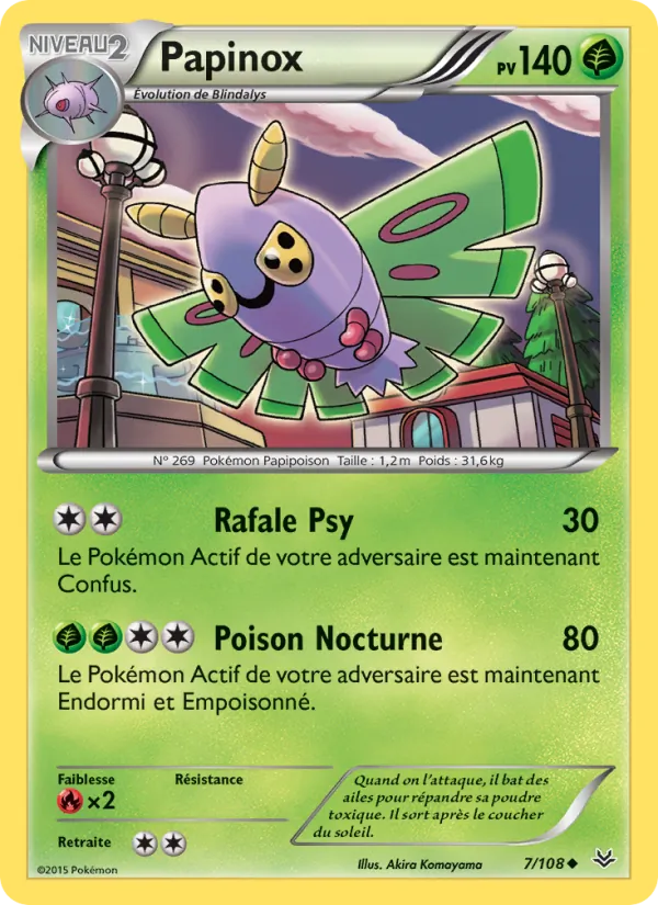 Carte Pokémon Papinox 7/108 de l'extension Ciel Rugissant