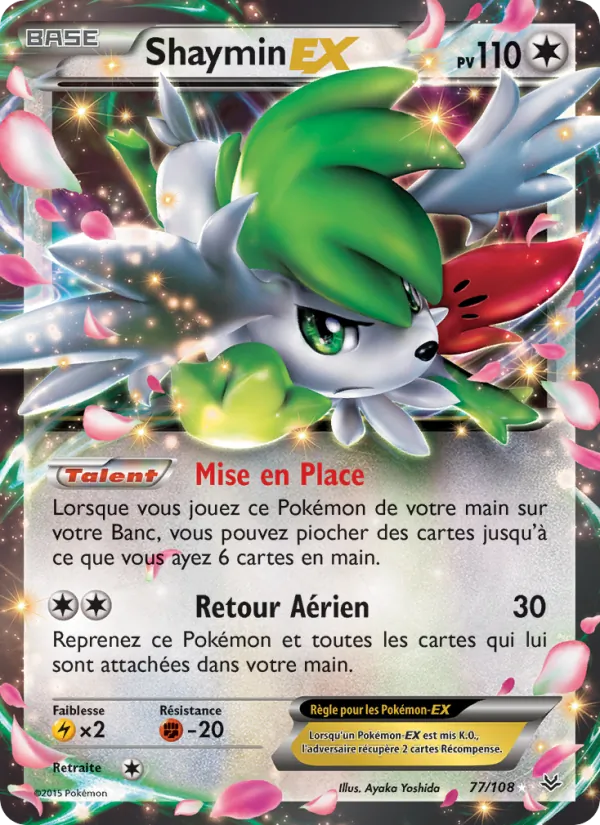 Carte Pokémon Shaymin EX 77/108 de l'extension Ciel Rugissant