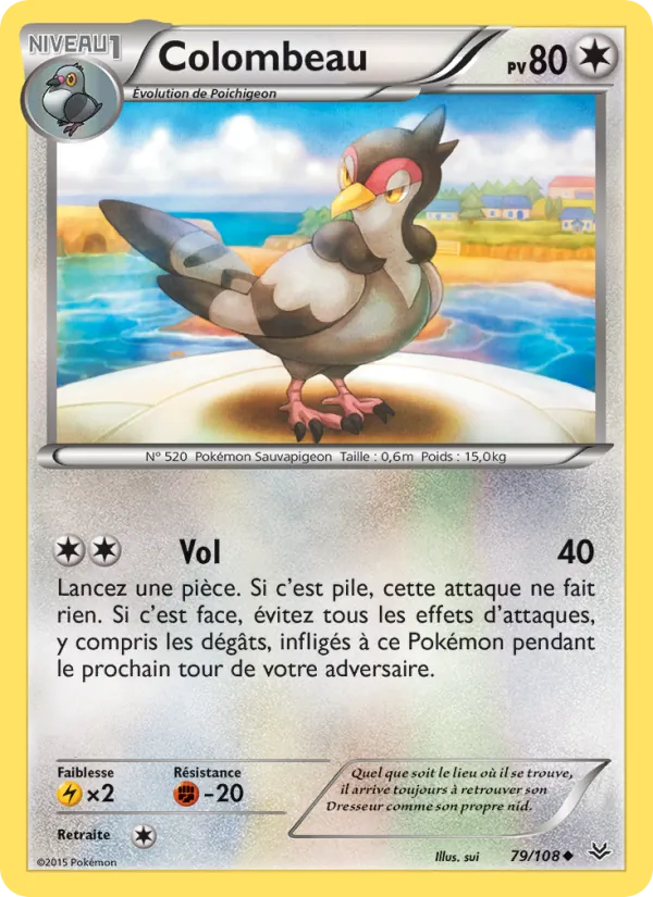Carte Pokémon Colombeau 79/108 de l'extension Ciel Rugissant