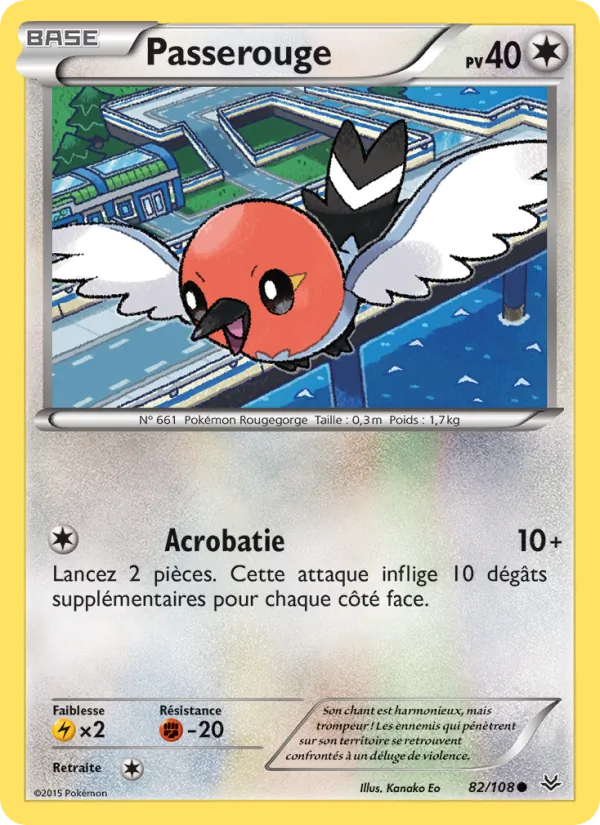 Carte Pokémon Passerouge 82/108 de l'extension Ciel Rugissant