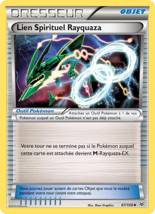 Carte Pokémon Lien Spirituel Rayquaza 87/108 de l'extension Ciel Rugissant