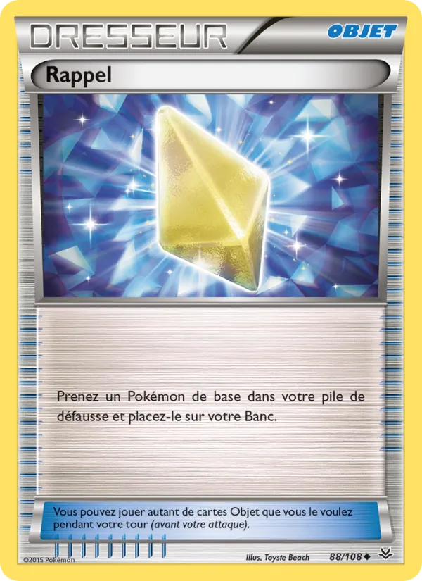 Carte Pokémon Rappel 88/108 de l'extension Ciel Rugissant