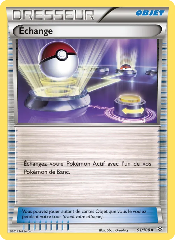 Carte Pokémon Échange 91/108 de l'extension Ciel Rugissant