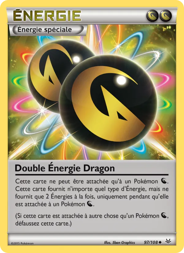 Carte Pokémon Double Énergie Dragon 97/108 de l'extension Ciel Rugissant