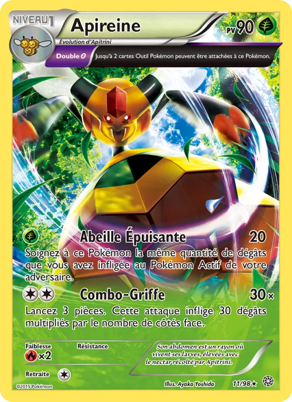 Carte Pokémon Apireine 11/98 de l'extension Origines Antiques