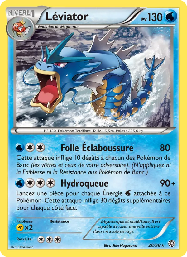Carte Pokémon Léviator 20/98 de l'extension Origines Antiques