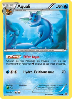 Carte Pokémon Aquali 22
