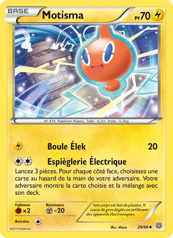 Carte Pokémon Motisma 29/98 de l'extension Origines Antiques