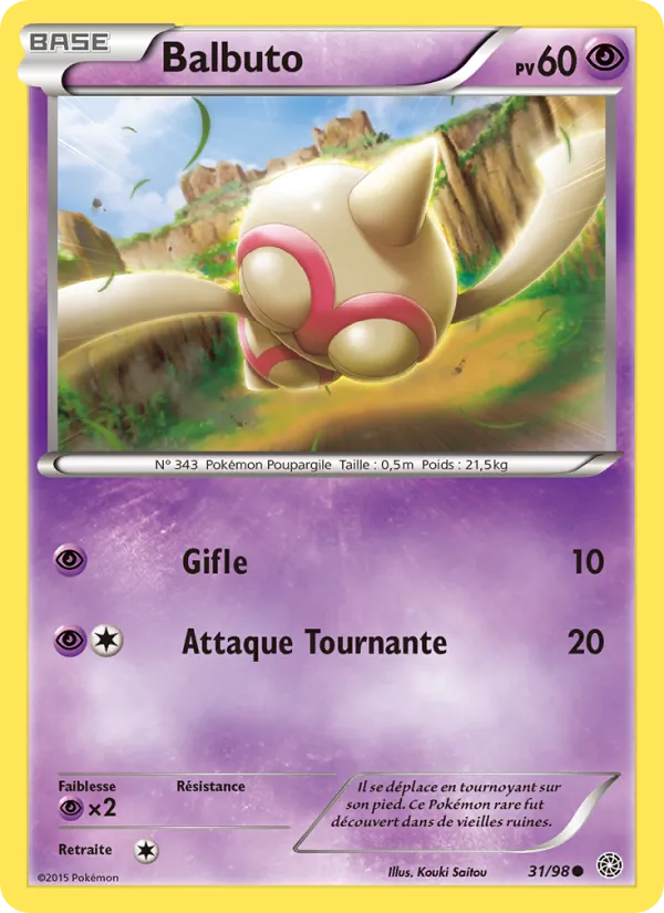 Carte Pokémon Balbuto 31/98 de l'extension Origines Antiques