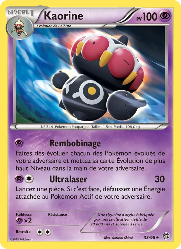 Carte Pokémon Kaorine 33/98 de l'extension Origines Antiques