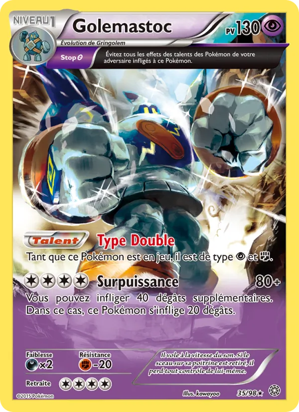Carte Pokémon Golemastoc 35/98 de l'extension Origines Antiques
