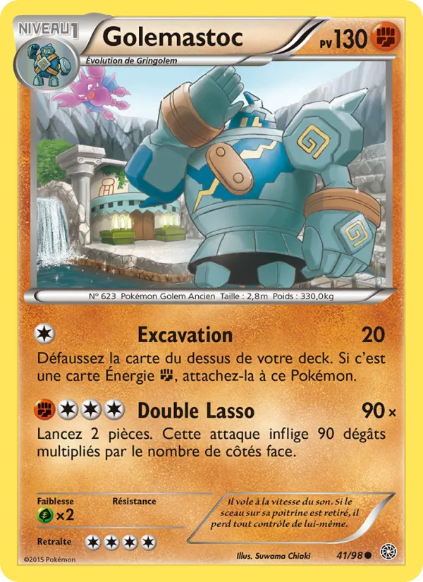 Carte Pokémon Golemastoc 41/98 de l'extension Origines Antiques
