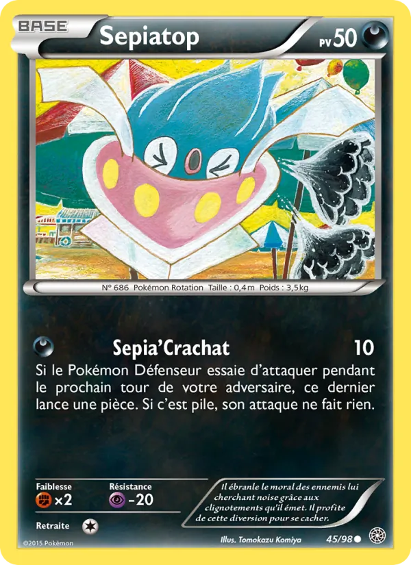 Carte Pokémon Sepiatop 45/98 de l'extension Origines Antiques