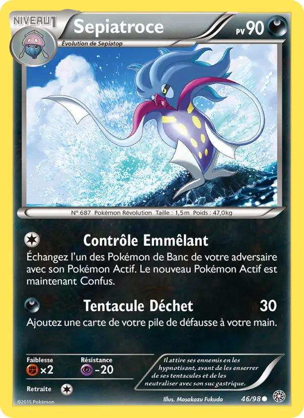 Carte Pokémon Sepiatroce 46/98 de l'extension Origines Antiques