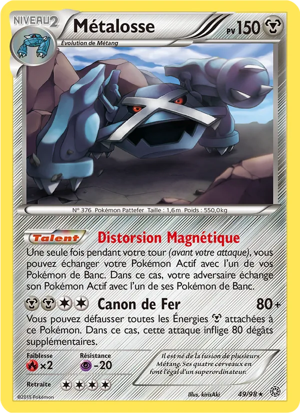 Carte Pokémon Métalosse 49/98 de l'extension Origines Antiques