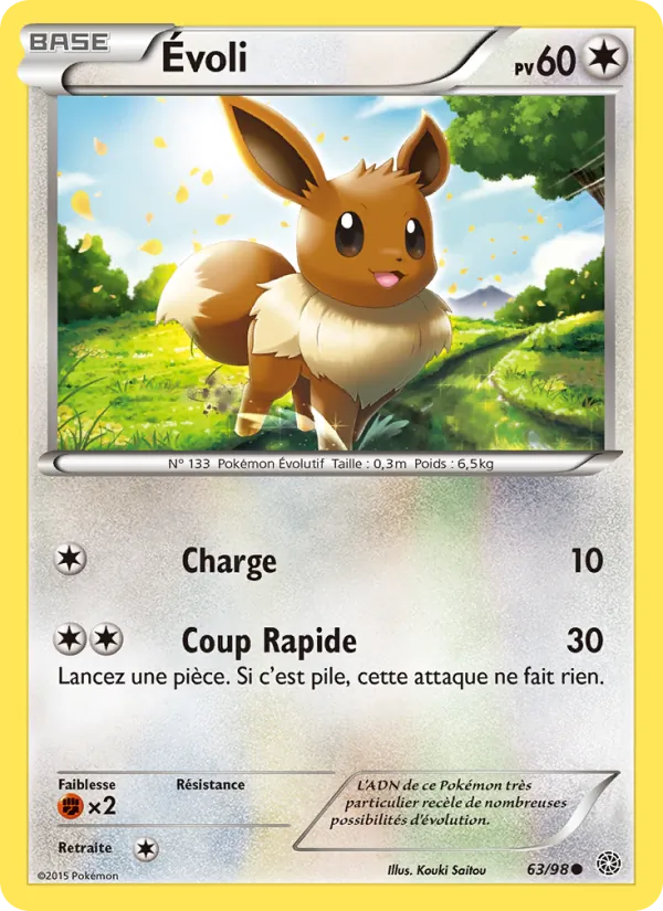 Carte Pokémon Évoli 63/98 de l'extension Origines Antiques
