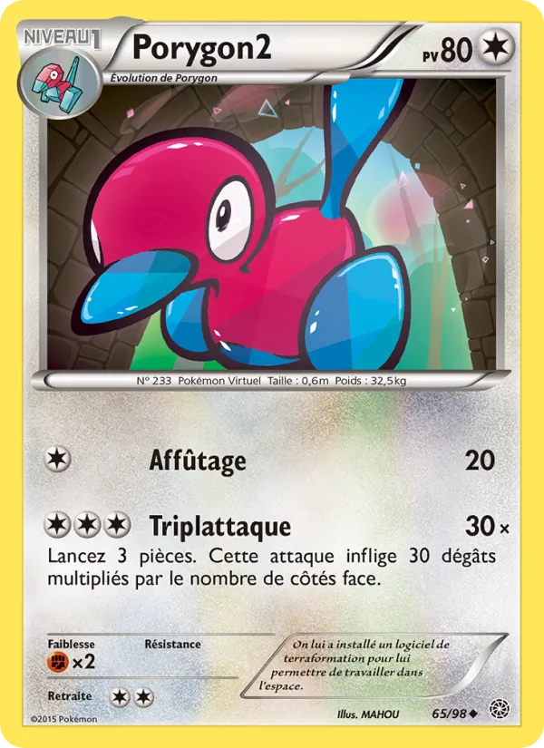 Carte Pokémon Porygon2 65/98 de l'extension Origines Antiques