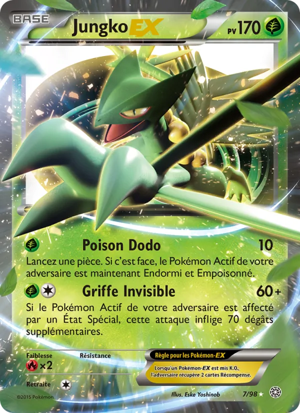 Carte Pokémon Jungko EX 7/98 de l'extension Origines Antiques