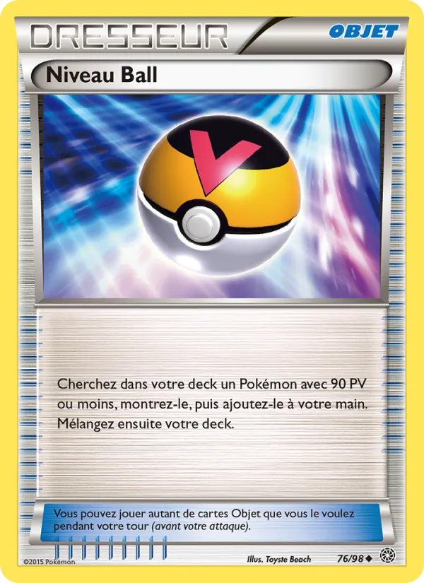 Carte Pokémon Niveau Ball 76/98 de l'extension Origines Antiques