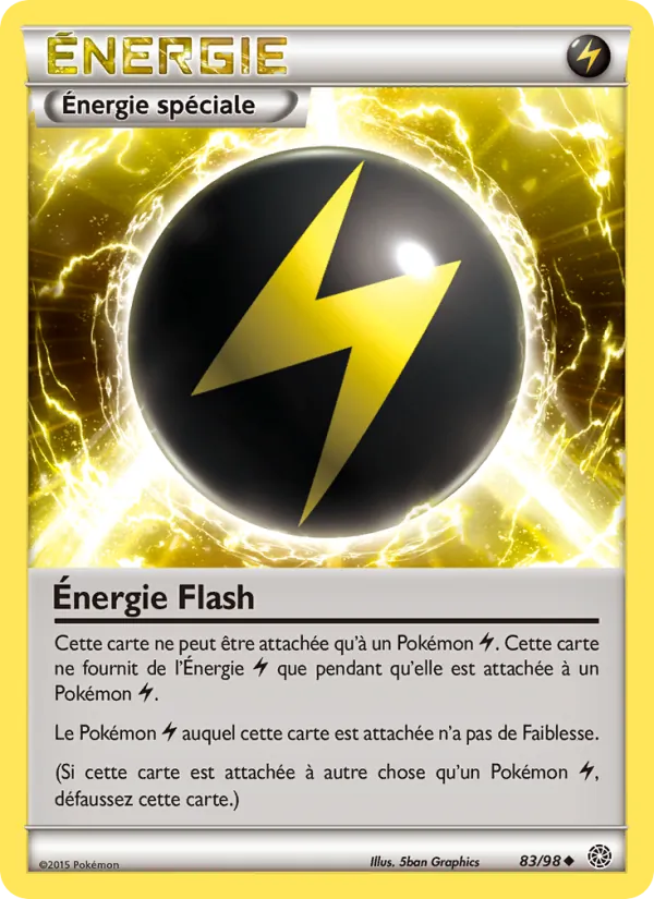 Carte Pokémon Énergie Flash 83/98 de l'extension Origines Antiques