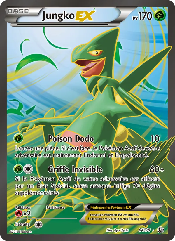 Carte Pokémon Jungko EX 84/98 de l'extension Origines Antiques