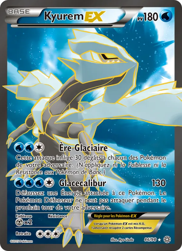 Carte Pokémon Kyurem EX 86/98 de l'extension Origines Antiques