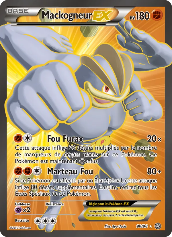 Carte Pokémon Mackogneur EX 90/98 de l'extension Origines Antiques
