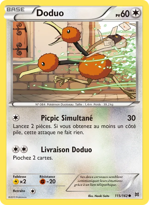 Carte Pokémon Doduo 115/162 de l'extension Impulsion Turbo