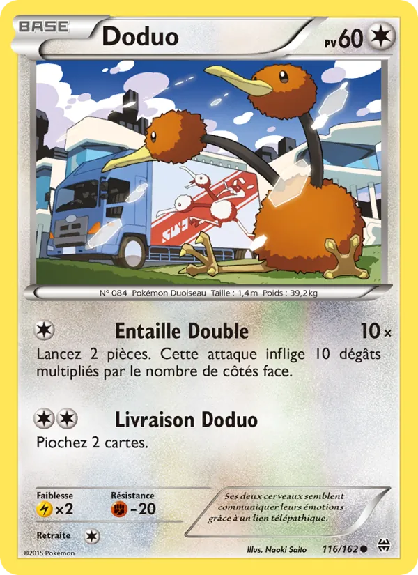 Carte Pokémon Doduo 116/162 de l'extension Impulsion Turbo