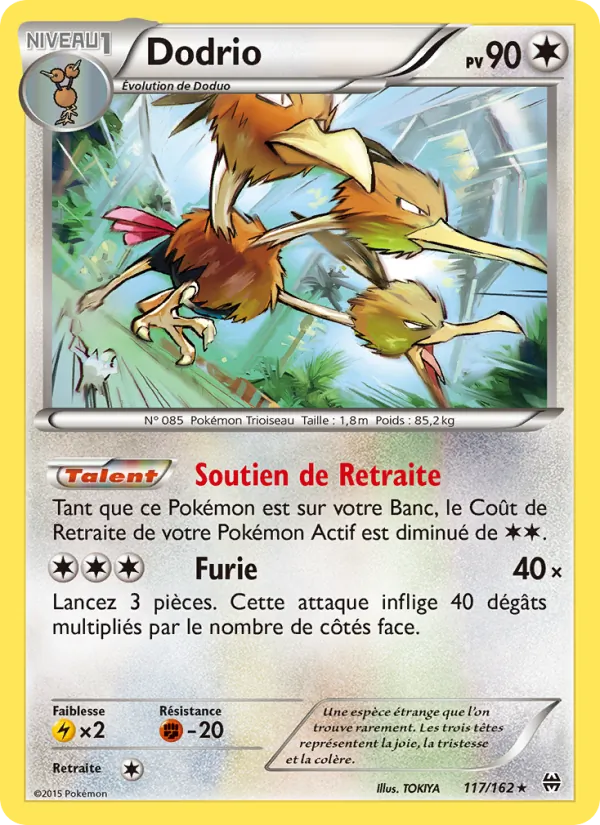 Carte Pokémon Dodrio 117/162 de l'extension Impulsion Turbo