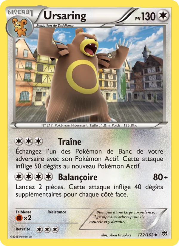 Carte Pokémon Ursaring 122/162 de l'extension Impulsion Turbo