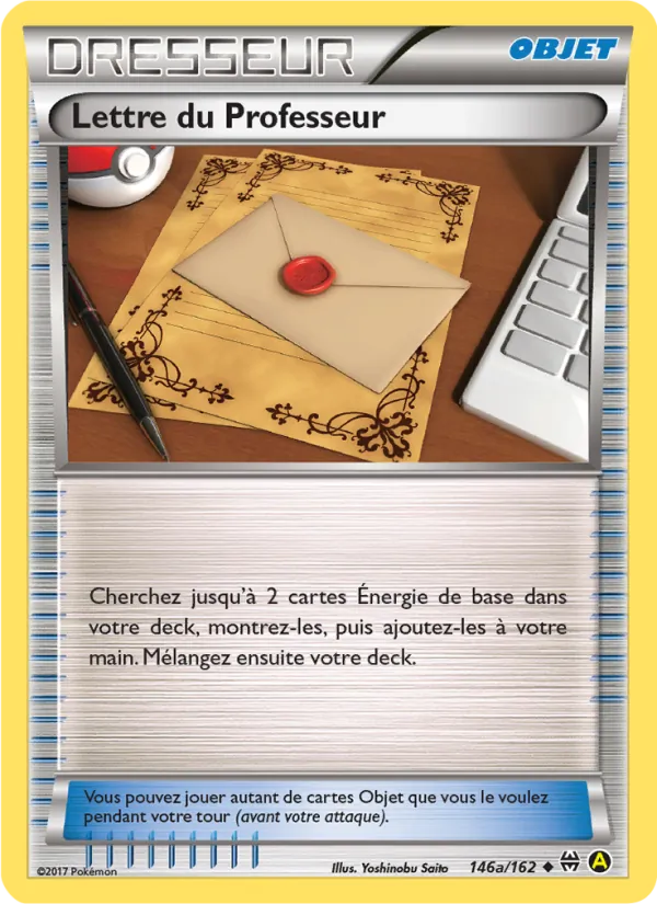 Carte Pokémon Lettre du Professeur 146a/162 de l'extension Impulsion Turbo