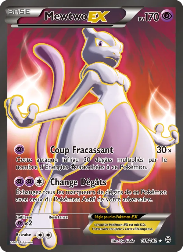 Carte Pokémon Mewtwo EX 158/162 de l'extension Impulsion Turbo