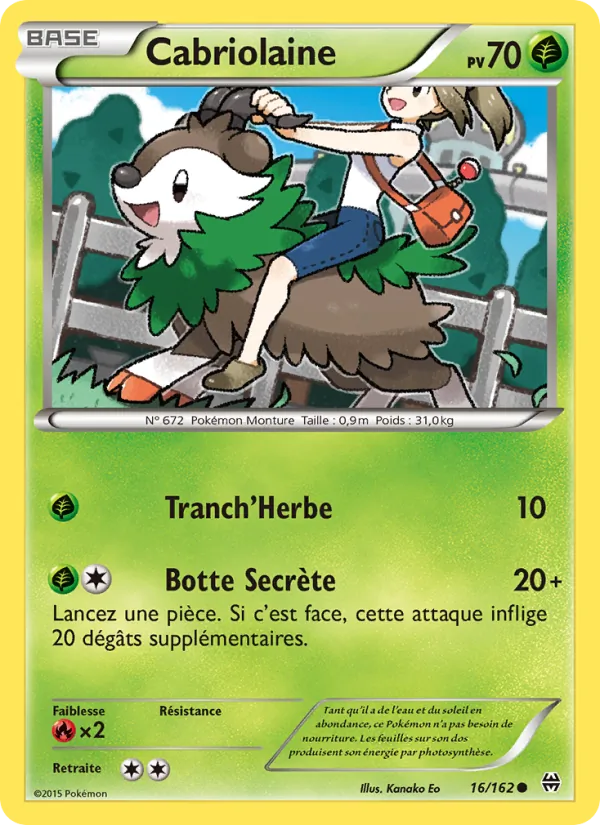 Carte Pokémon Cabriolaine 16/162 de l'extension Impulsion Turbo