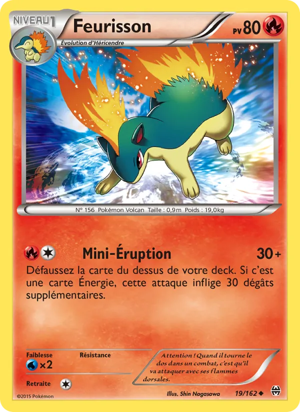 Carte Pokémon Feurisson 19/162 de l'extension Impulsion Turbo