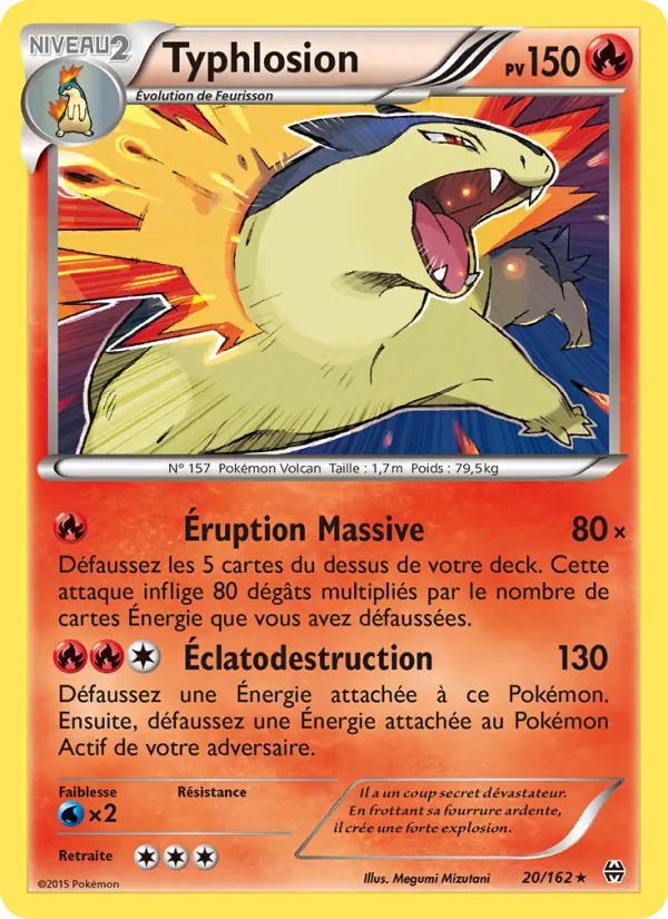 Carte Pokémon Typhlosion 20/162 de l'extension Impulsion Turbo