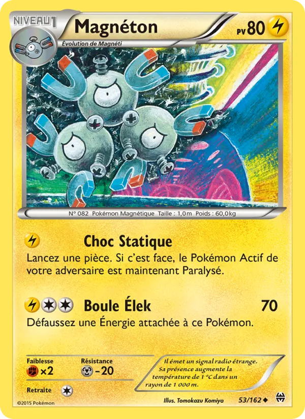 Carte Pokémon Magnéton 53/162 de l'extension Impulsion Turbo
