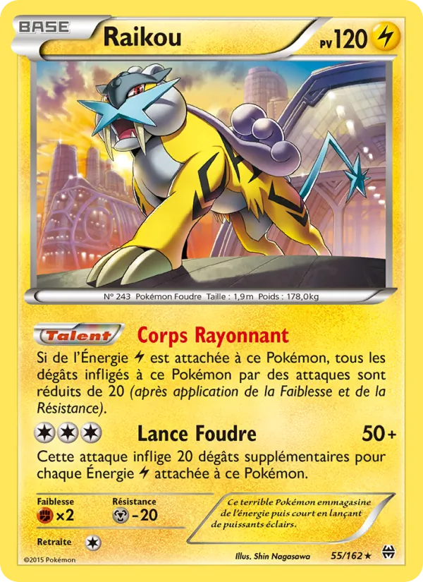 Carte Pokémon Raikou 55/162 de l'extension Impulsion Turbo
